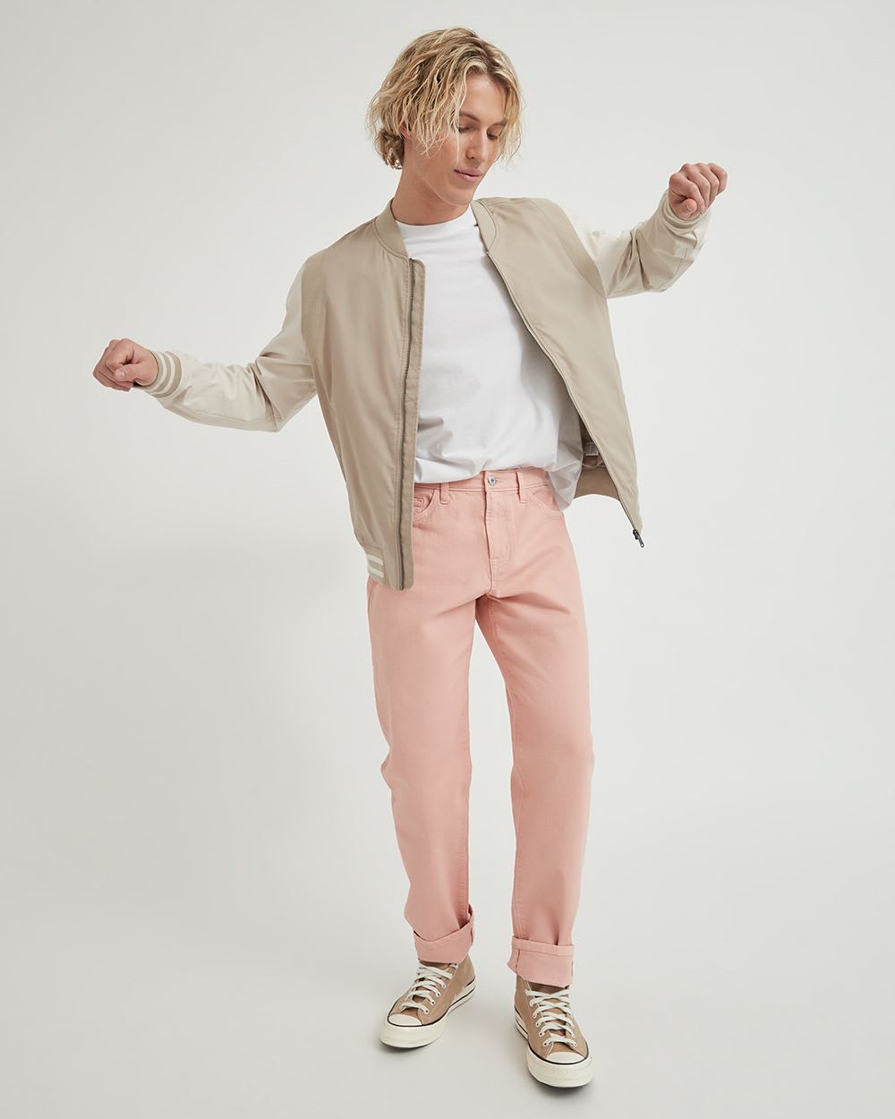 Gender-Neutral Anti-Fit Pink Denim Pant - 32"
