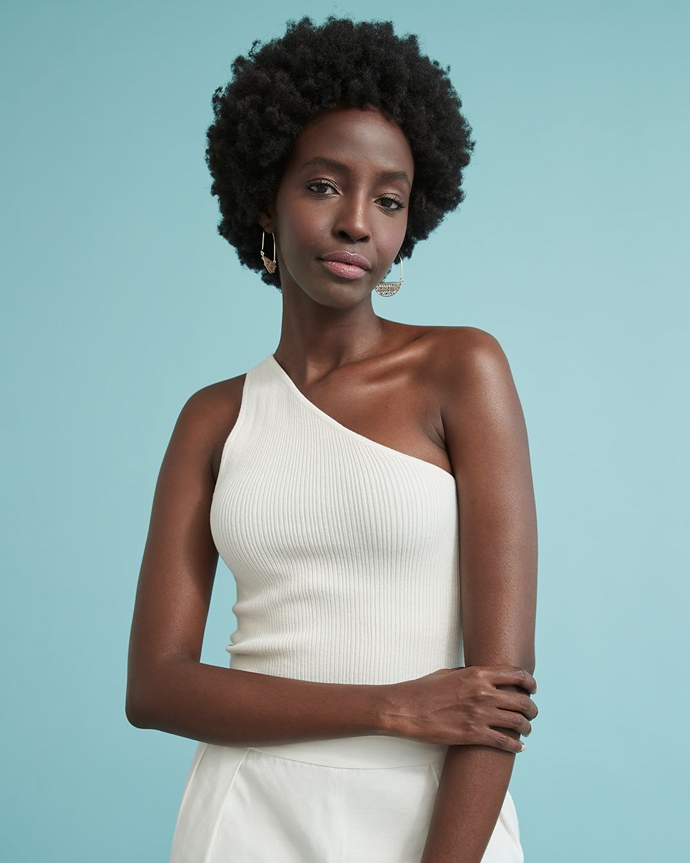 One-Shoulder Crop Bodycon Tank