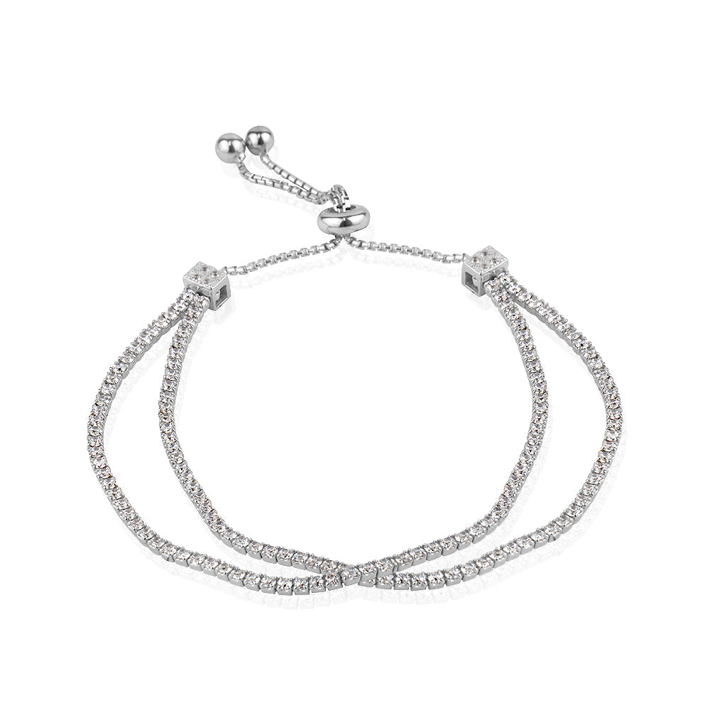 Club Rochelier 5A Cubic Zirconia Double Strand Bracelet