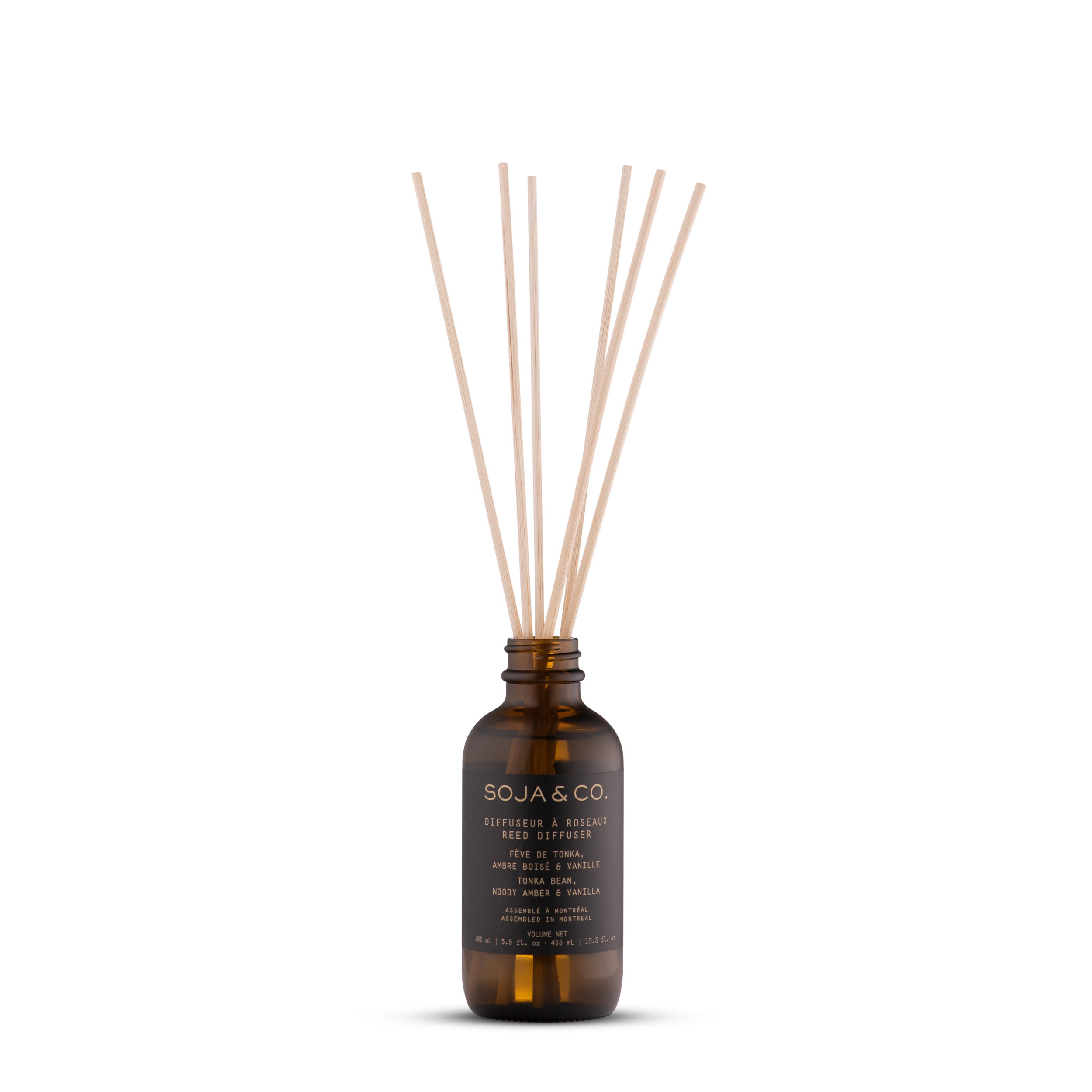 SOJA&CO. Reed Diffuser — Tonka Bean, Vanilla & Woody Amber 105ml