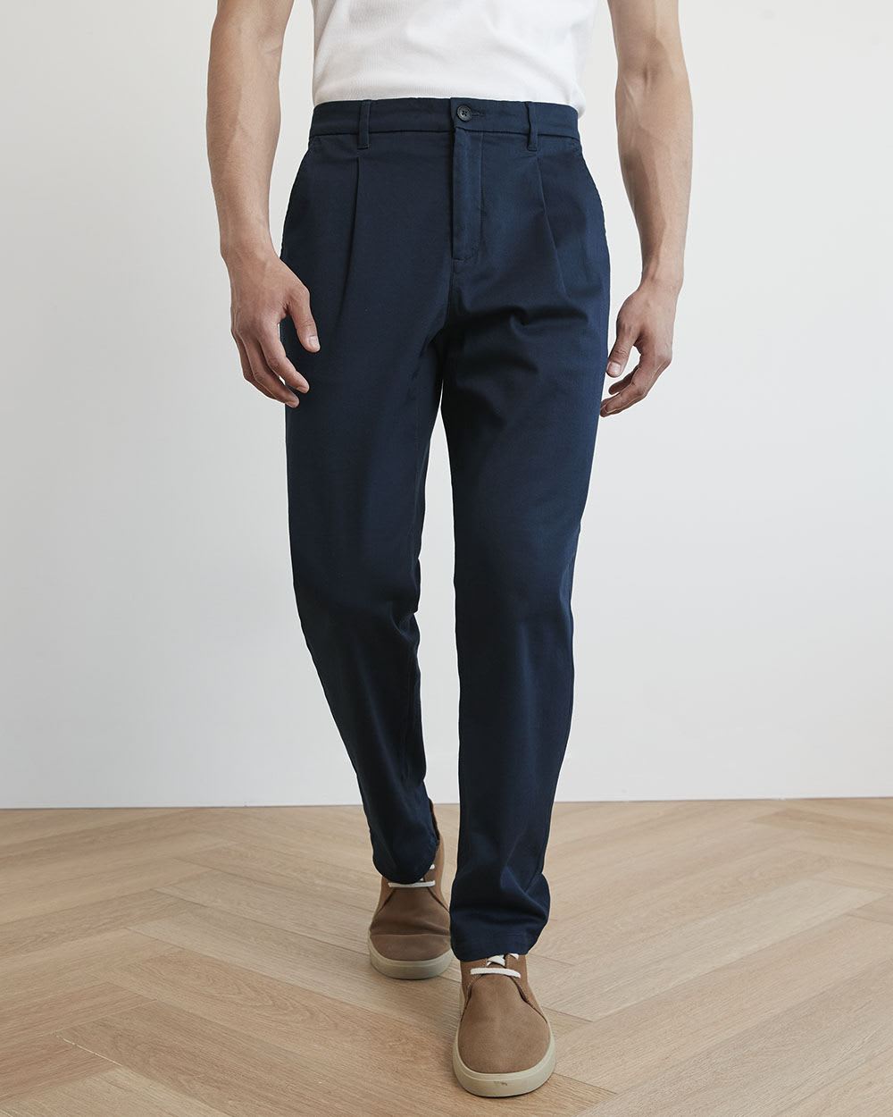 Slim-Fit Pleated Chino Pants - 30"