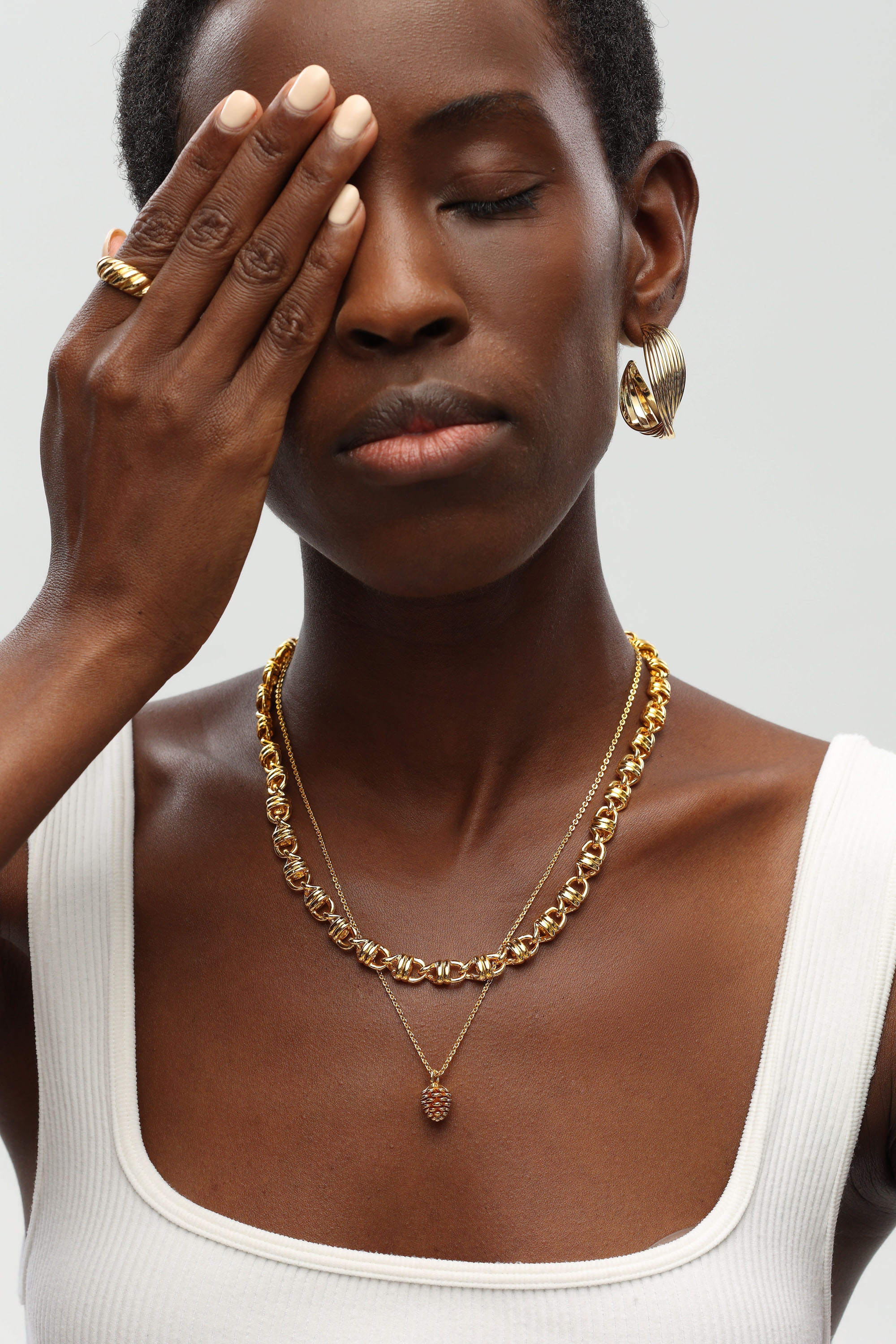 Classicharms-Solid Mariner Anchor Chain Necklace