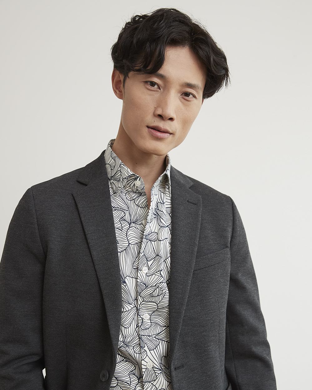 Slim-Fit Knit Blazer