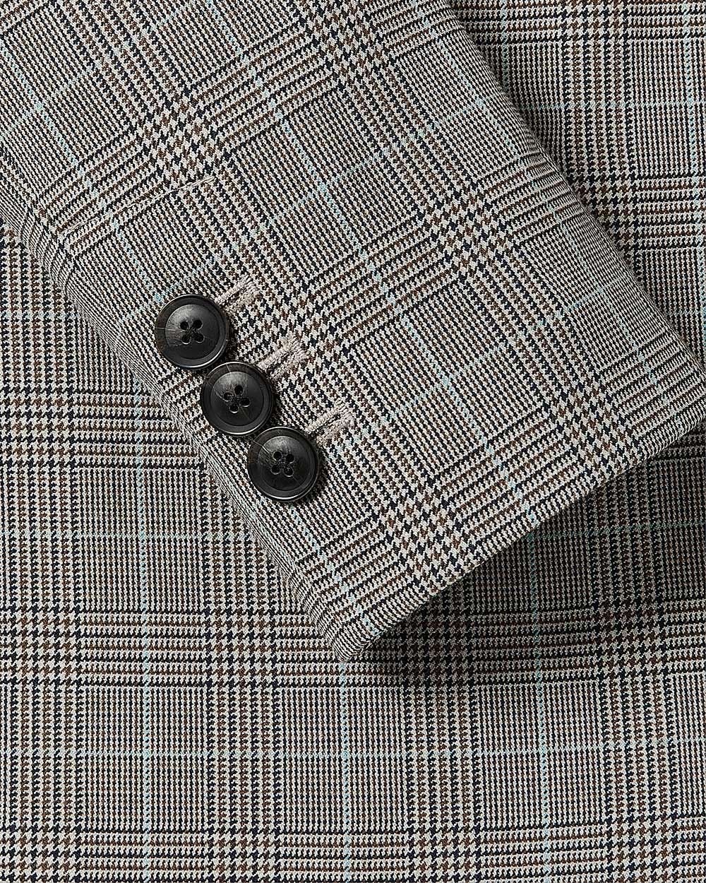 Relaxed One-Button Plaid Blazer