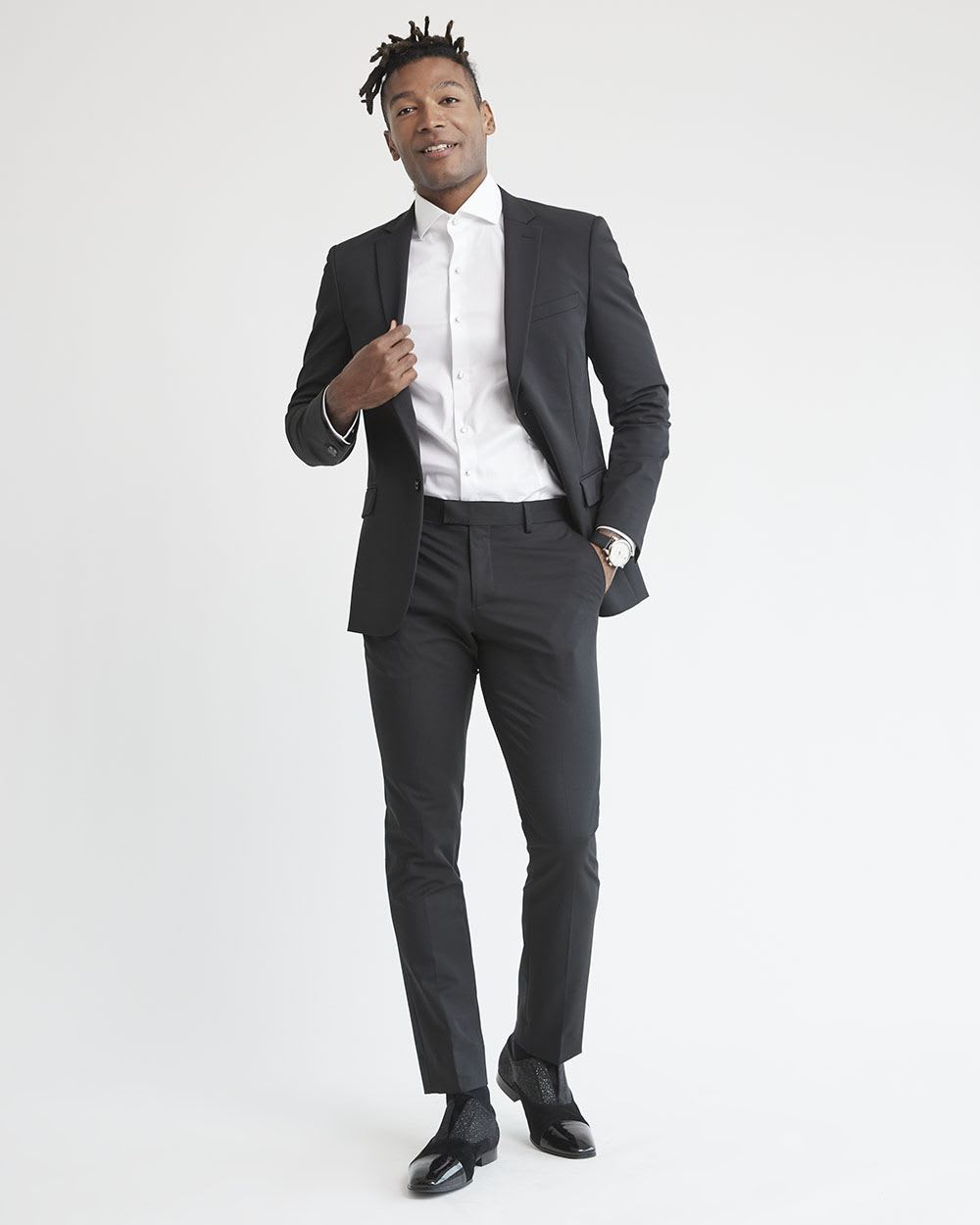 Black Slim Fit E-Tech Suit Pant