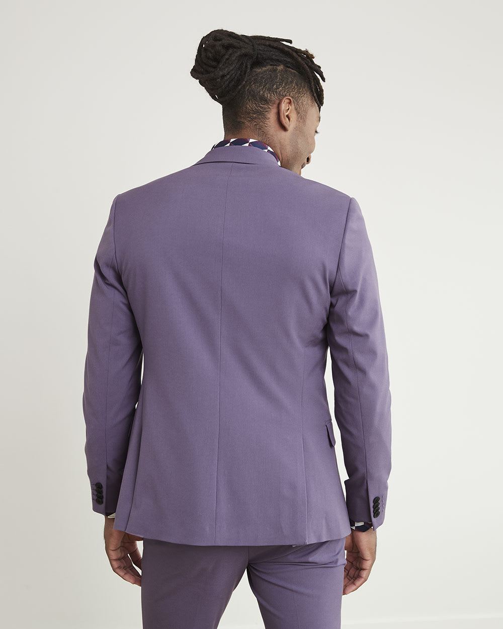 Slim-Fit Purple Suit Blazer