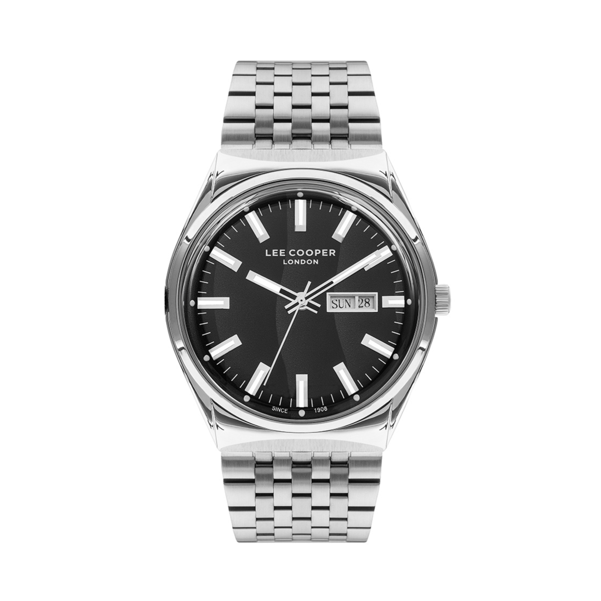 LEE COOPER-Men's Silver 44mm watch w/Green Dial