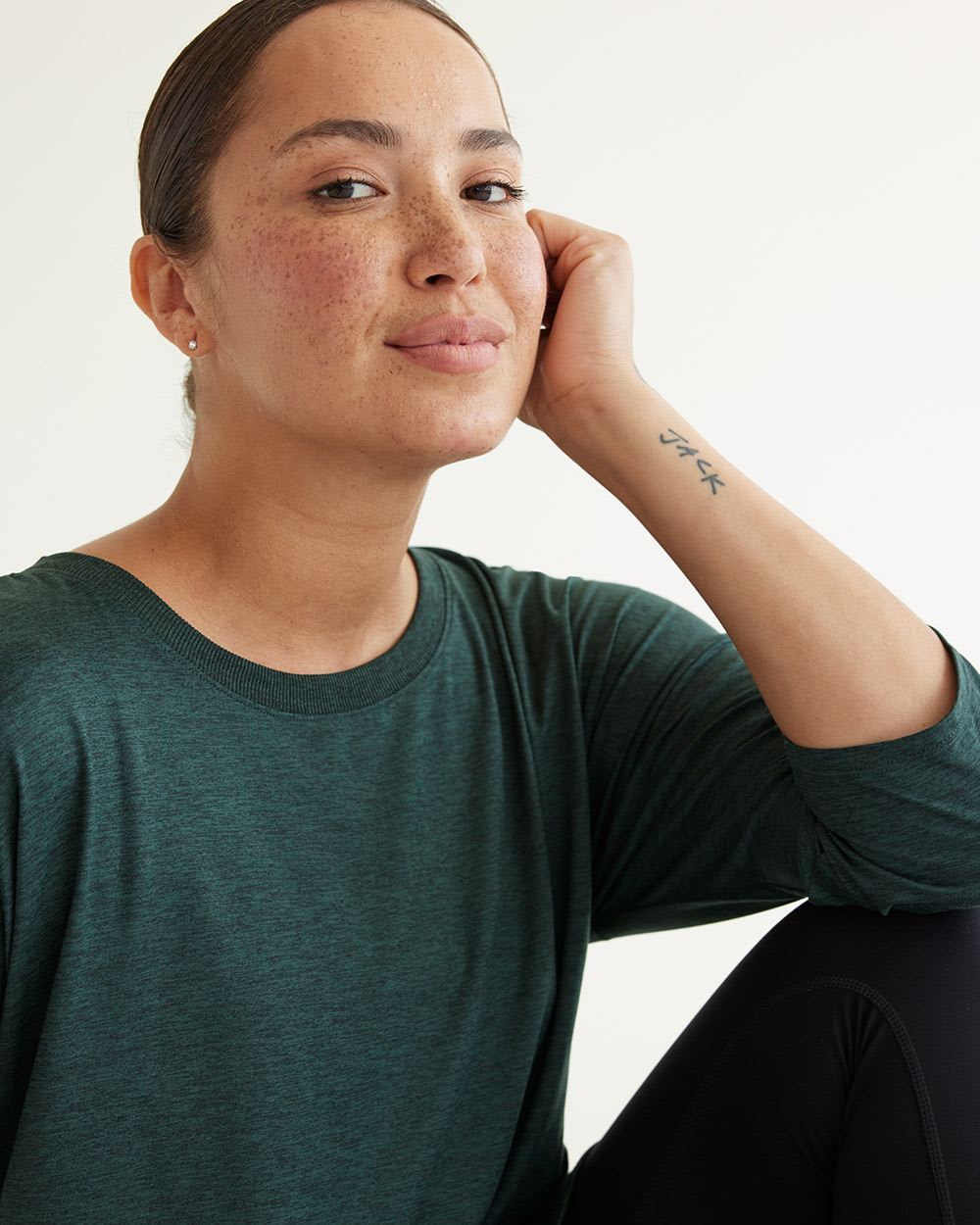 Long-Sleeve Crew-Neck Tunic, Dry Lux Hyba