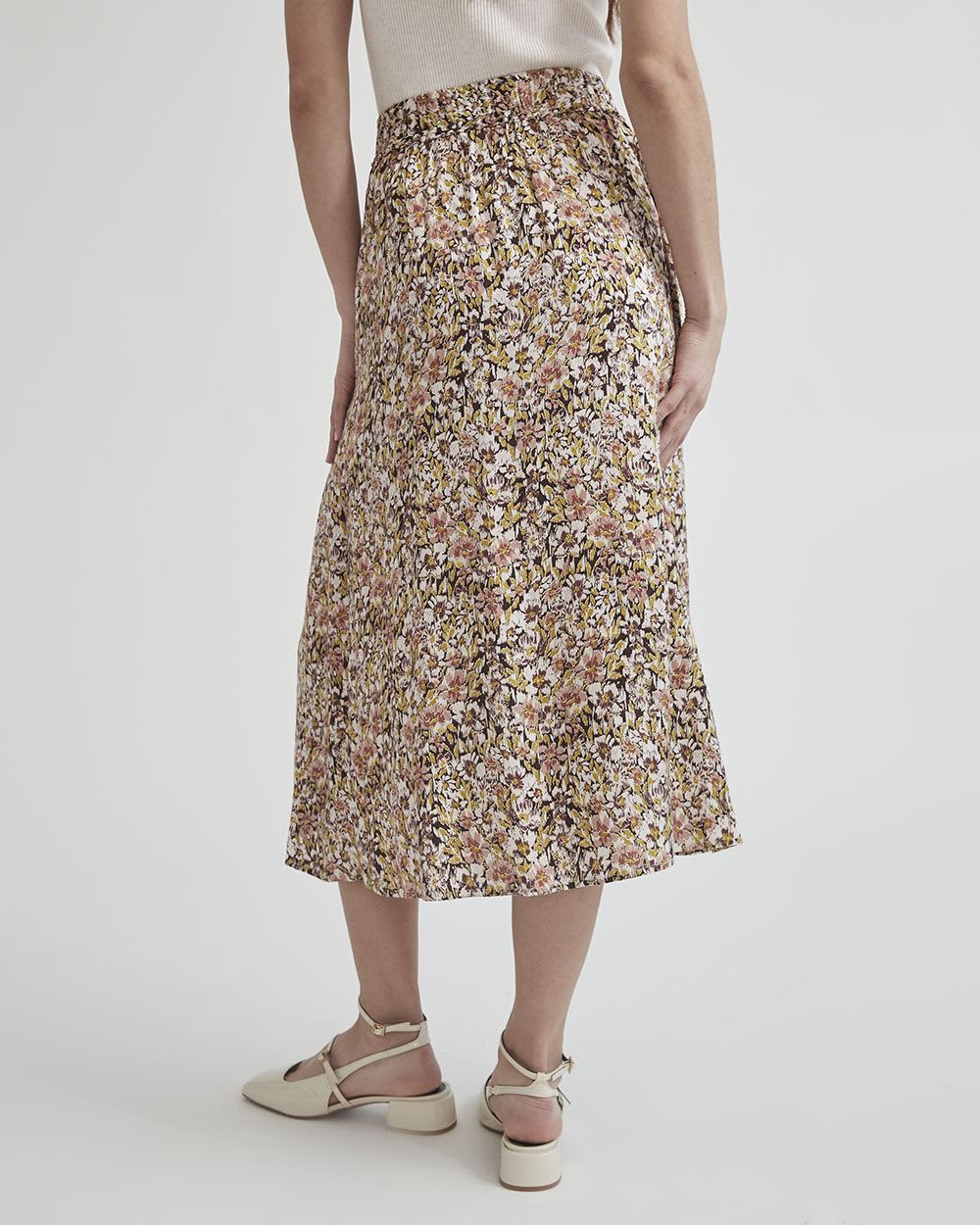 High-Waisted Flare Fluid Maxi Skirt