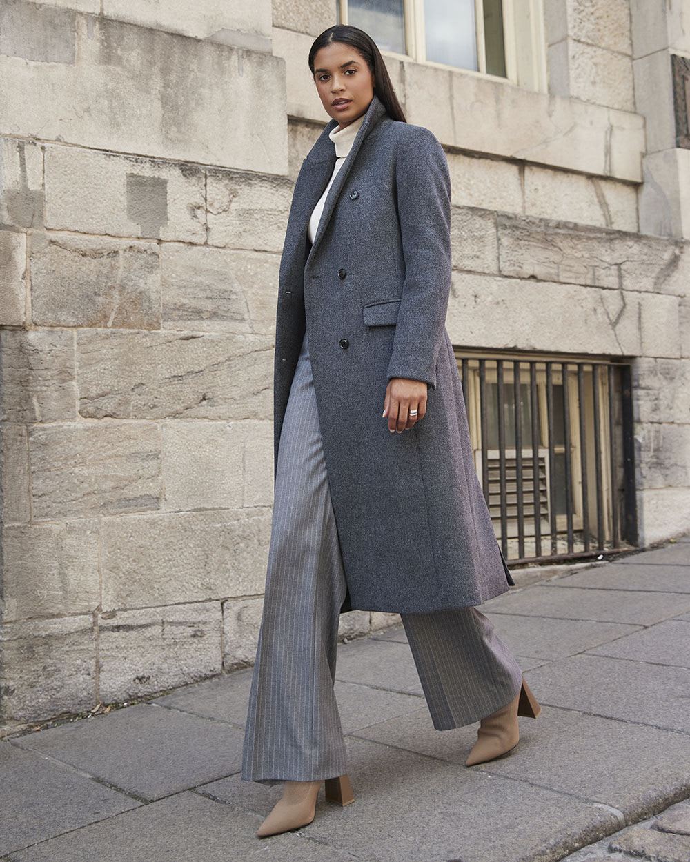 Double-Breasted Luxurious Wool Coat