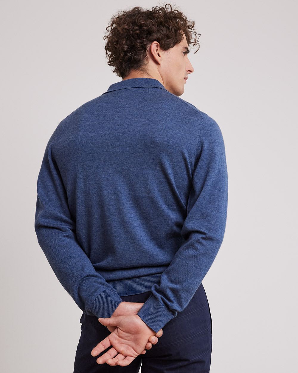 Long-Sleeve Merino-Wool Polo