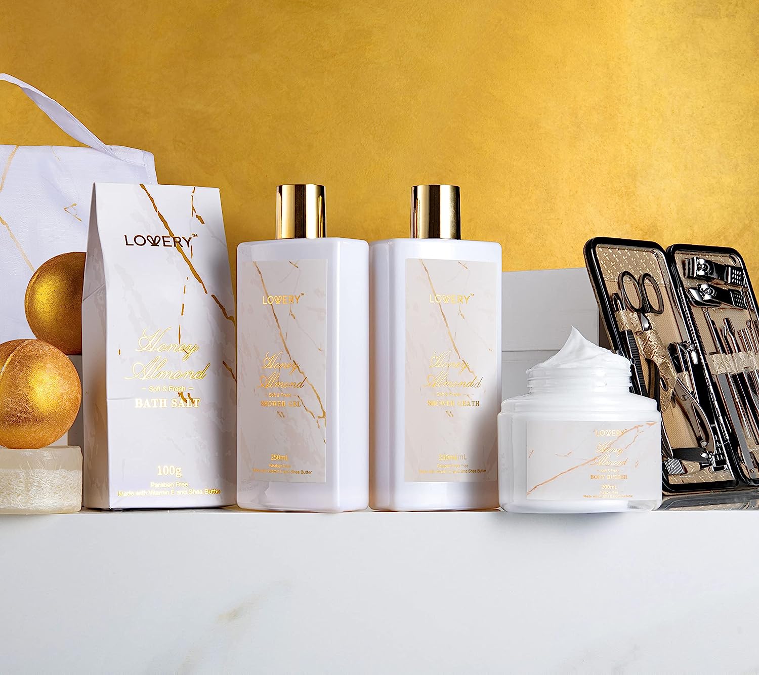 Lovery Aromatherapy Spa Gifts, 31pc Self Care Kit, Thank You Gifts, White Orchid Birthday Gifts