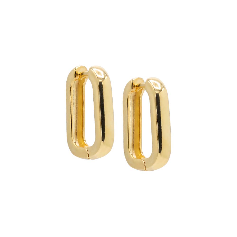 By Adina Eden -CHUNKY SOLID U-SHAPE HUGGIE EARRING - GOLD
