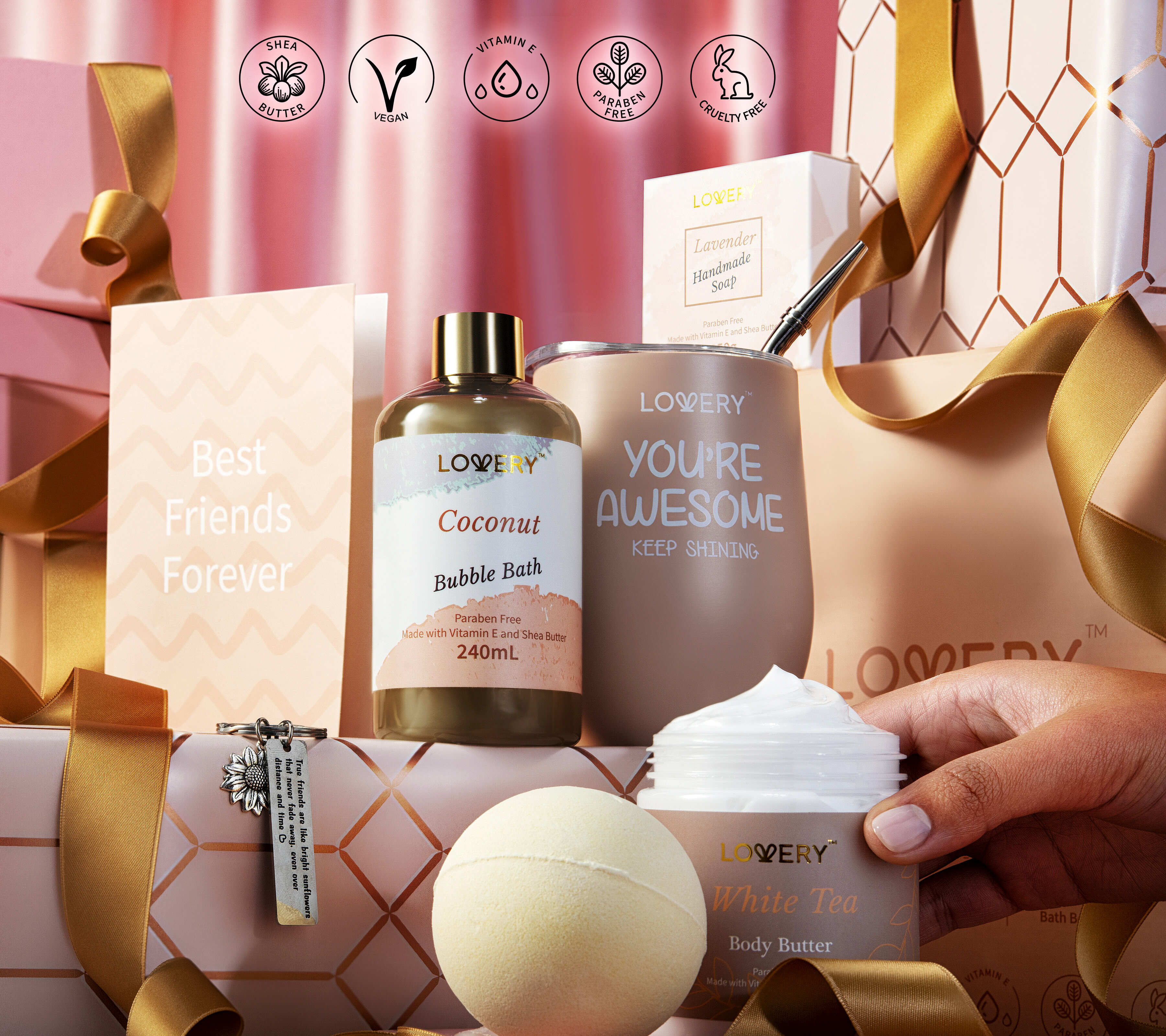 Lovery Best Friends Handmade Spa Gift Set 9 Piece