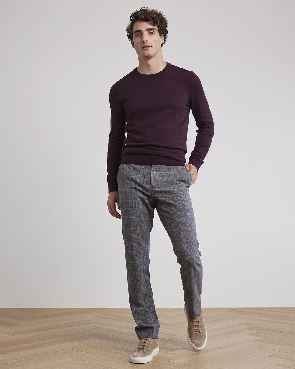 Solid Crew-Neck Sweater