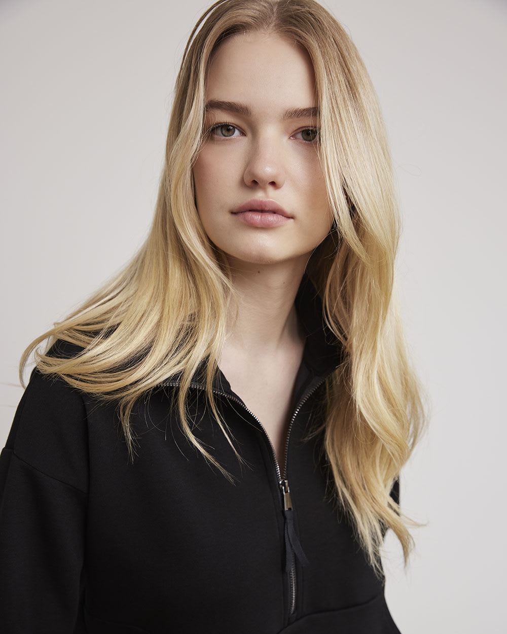 Half-Zip Scuba Sweatshirt with Kangaroo Pocket