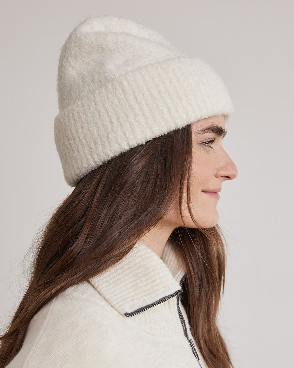 Bouclé-Knit Beanie