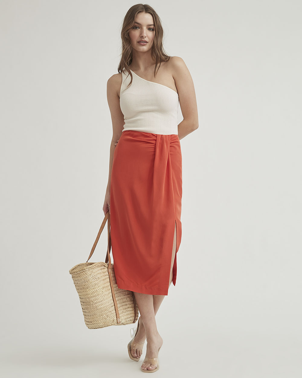 One-Shoulder Crop Bodycon Tank