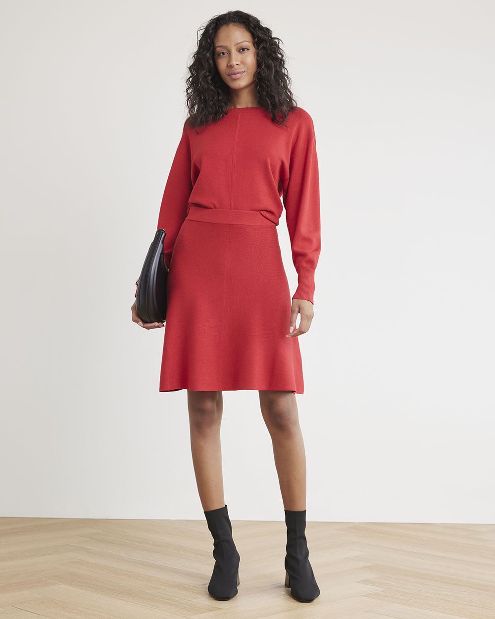 Crop Sweater with Long Dolman Sleeves