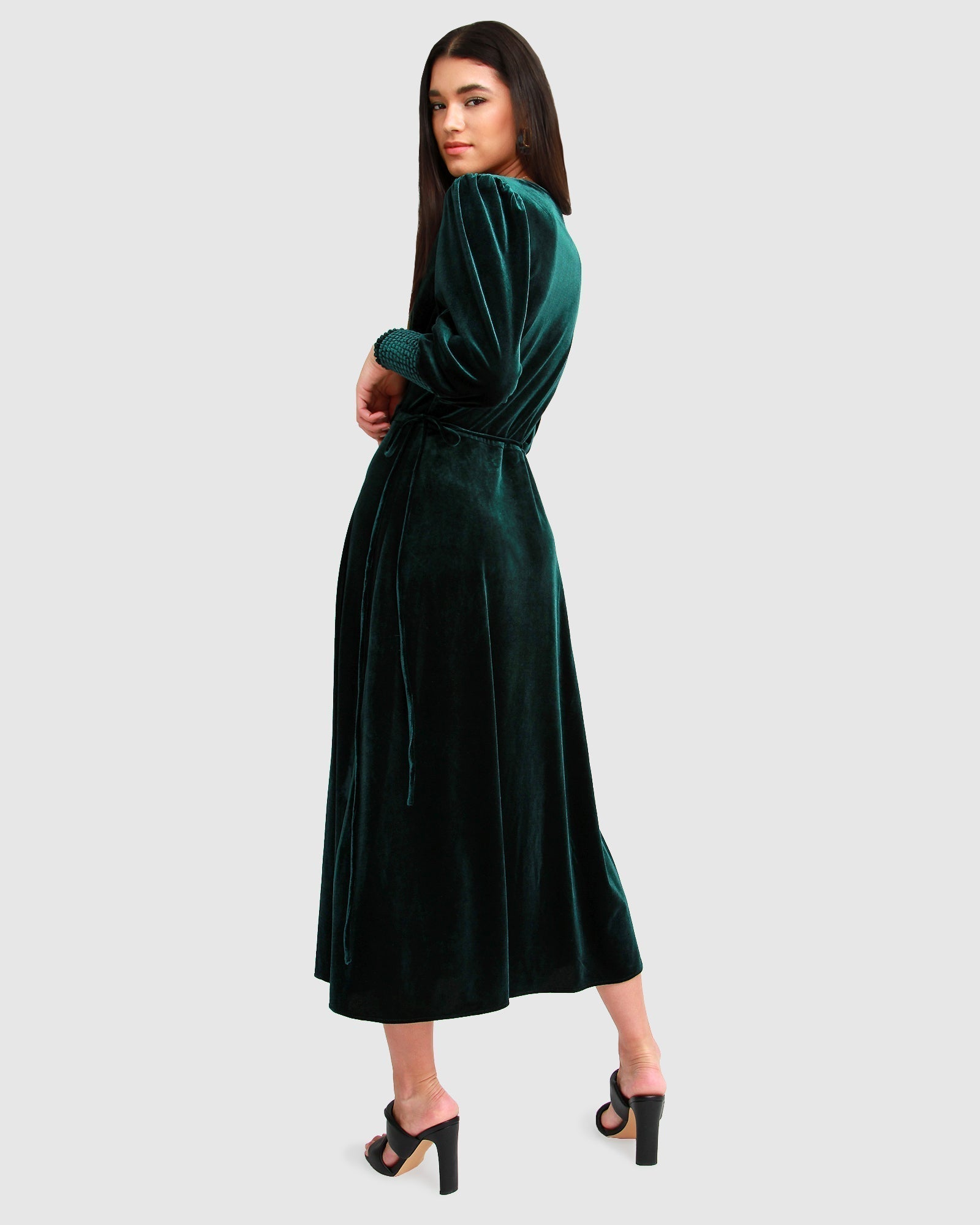 Belle & Bloom Current Mood Velvet Wrap Dress