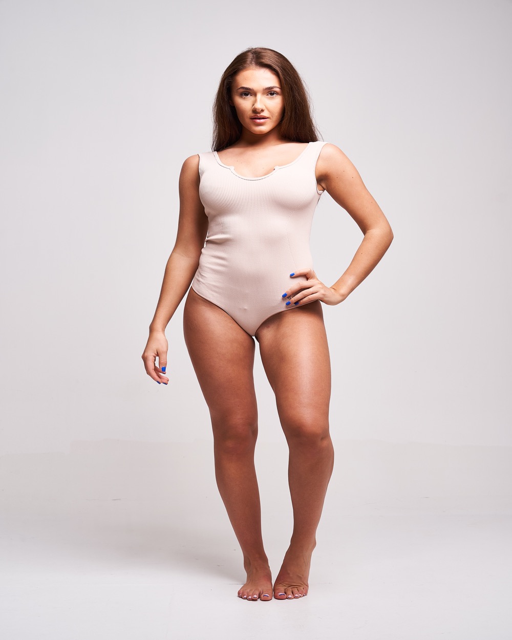 Twill Active -Recycled Rib Notch Neck Bodysuit - Mink