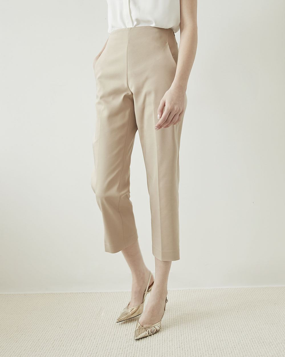High-Rise Straight-Leg Crop Pant