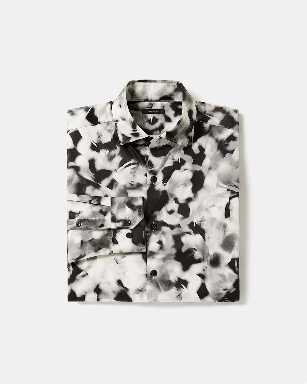 Slim-Fit Printed Sateen Dress Shirt