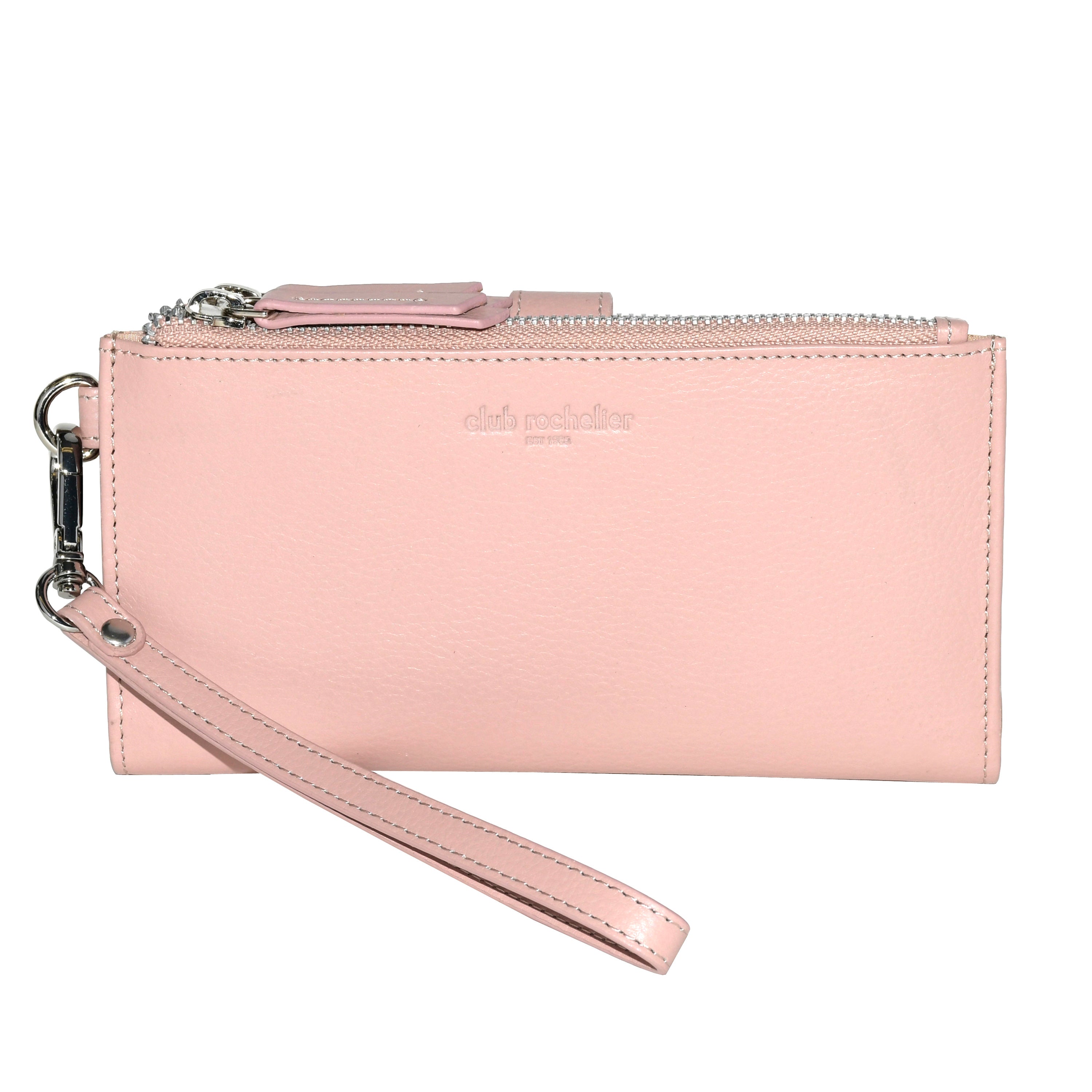 Club Rochelier Ladies' Leather Double Zip Clutch Wallet