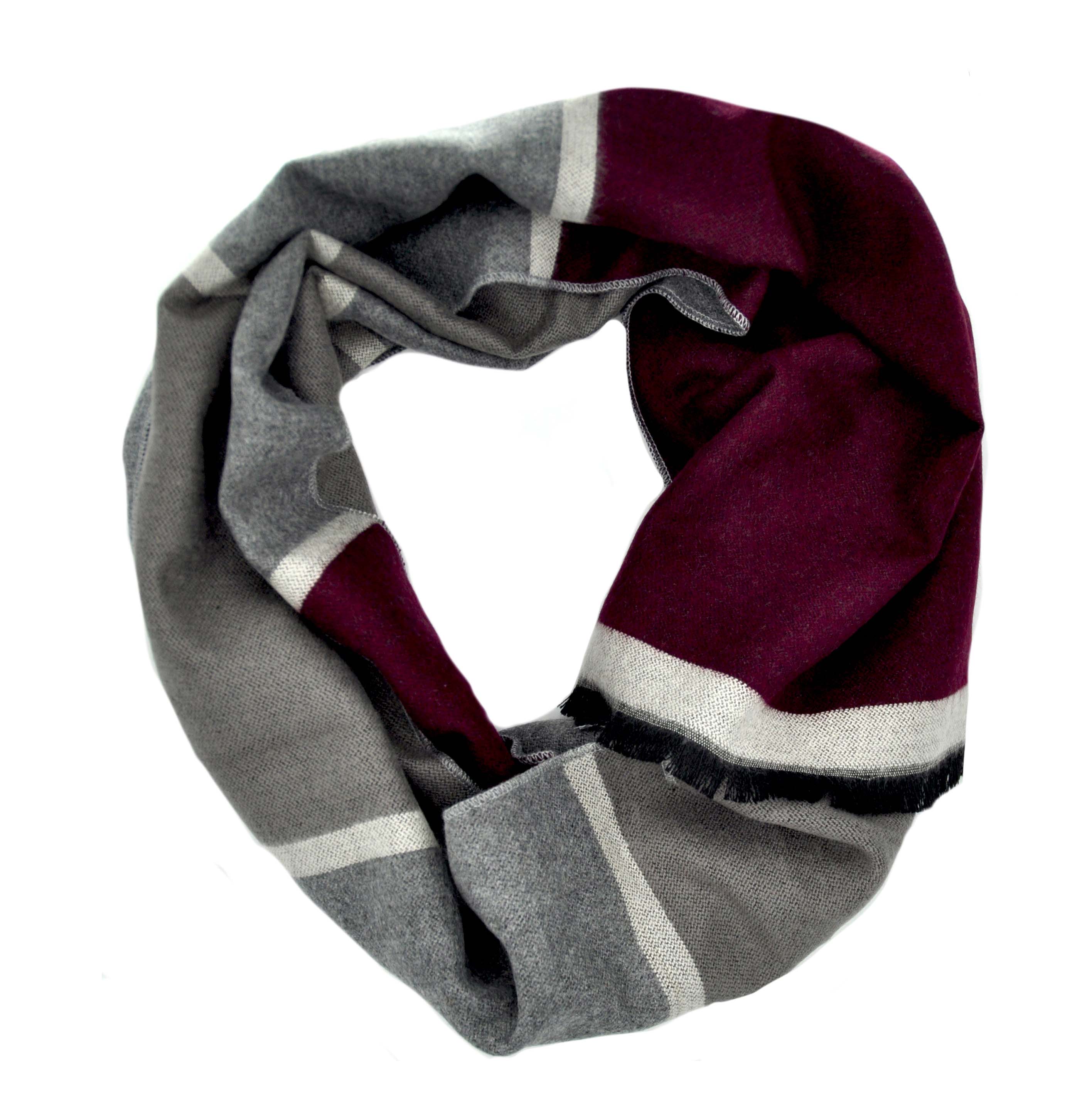 CR Mens - Viscose Blend Striped Reversible Scarf