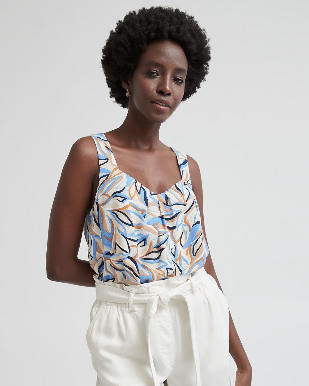 Silky Crepe Square-Neck Cami