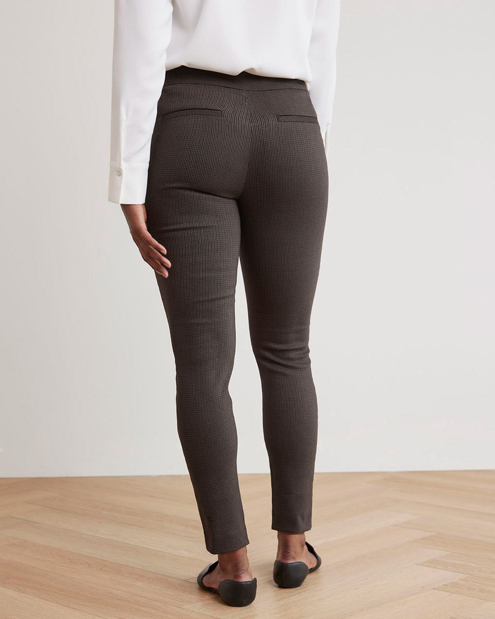 Plaid Twill Ankle City Legging Pant