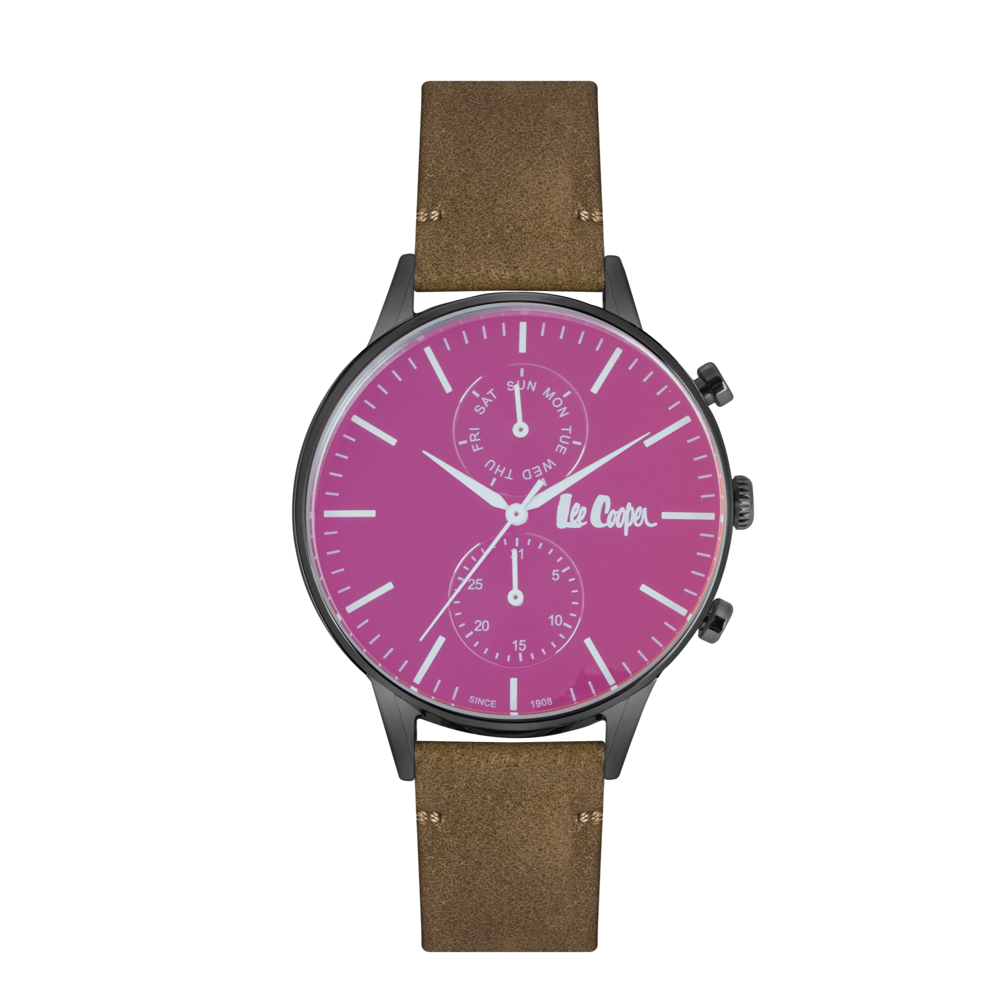 LEE COOPER-Men's Black 43mm watch w/Red Dial