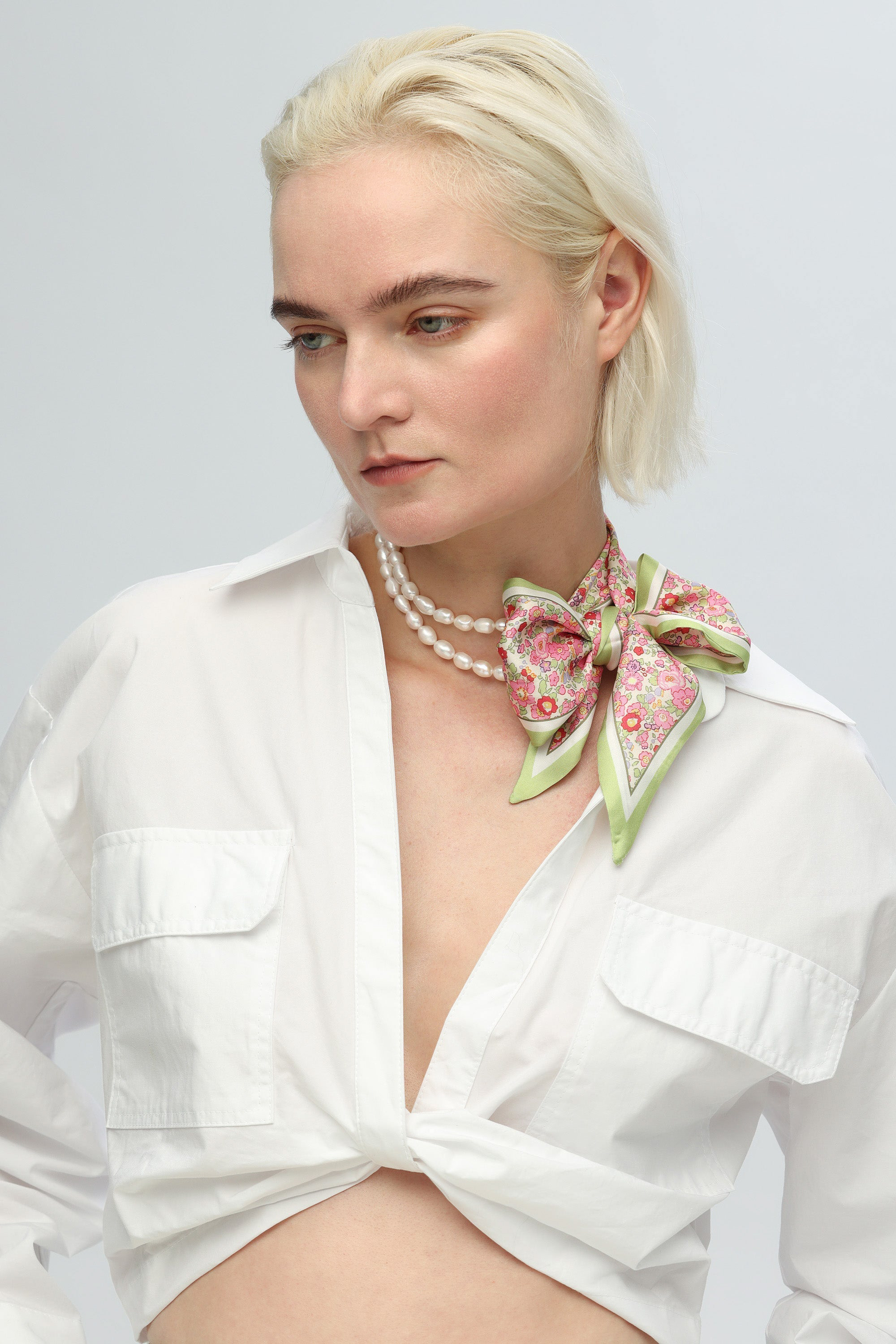 Classicharms-Mera Baroque Pearl Necklace & Scarf Set