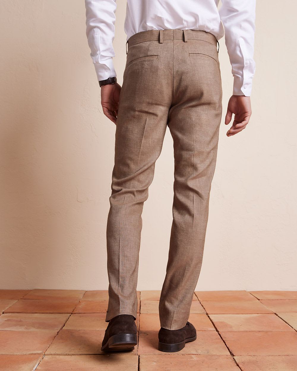 Slim Fit Stretch Linen Suit Pant