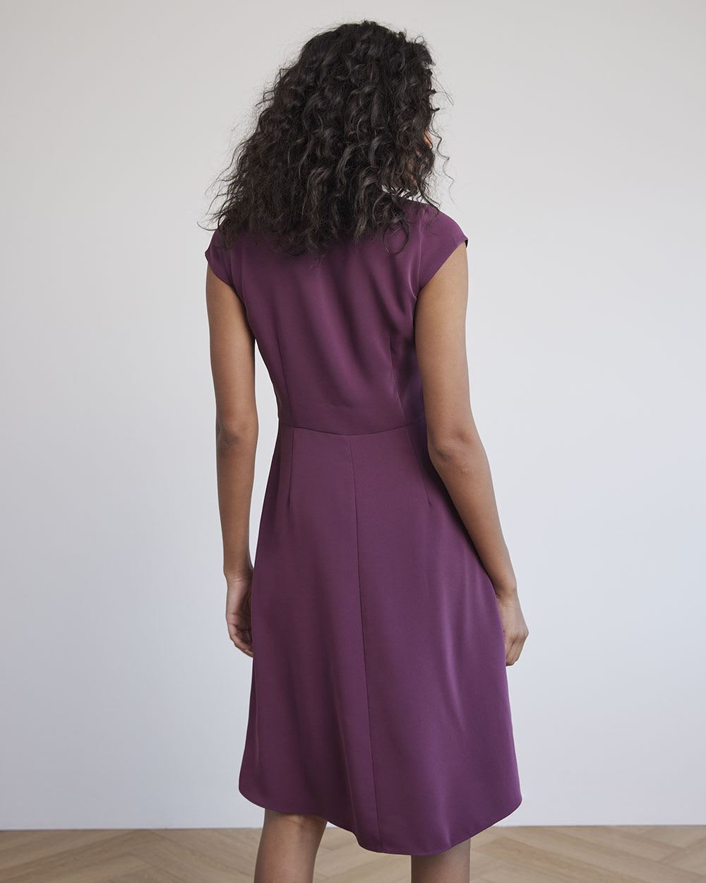 Fit and Flare V-Neck Fluid Dress