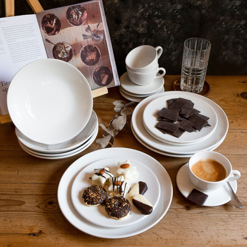 Oxford Unni White 20 Pieces Dinnerware Set Service for 4