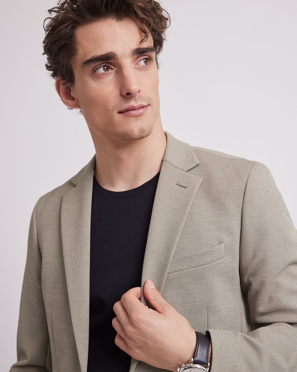 Slim-Fit Knit Blazer