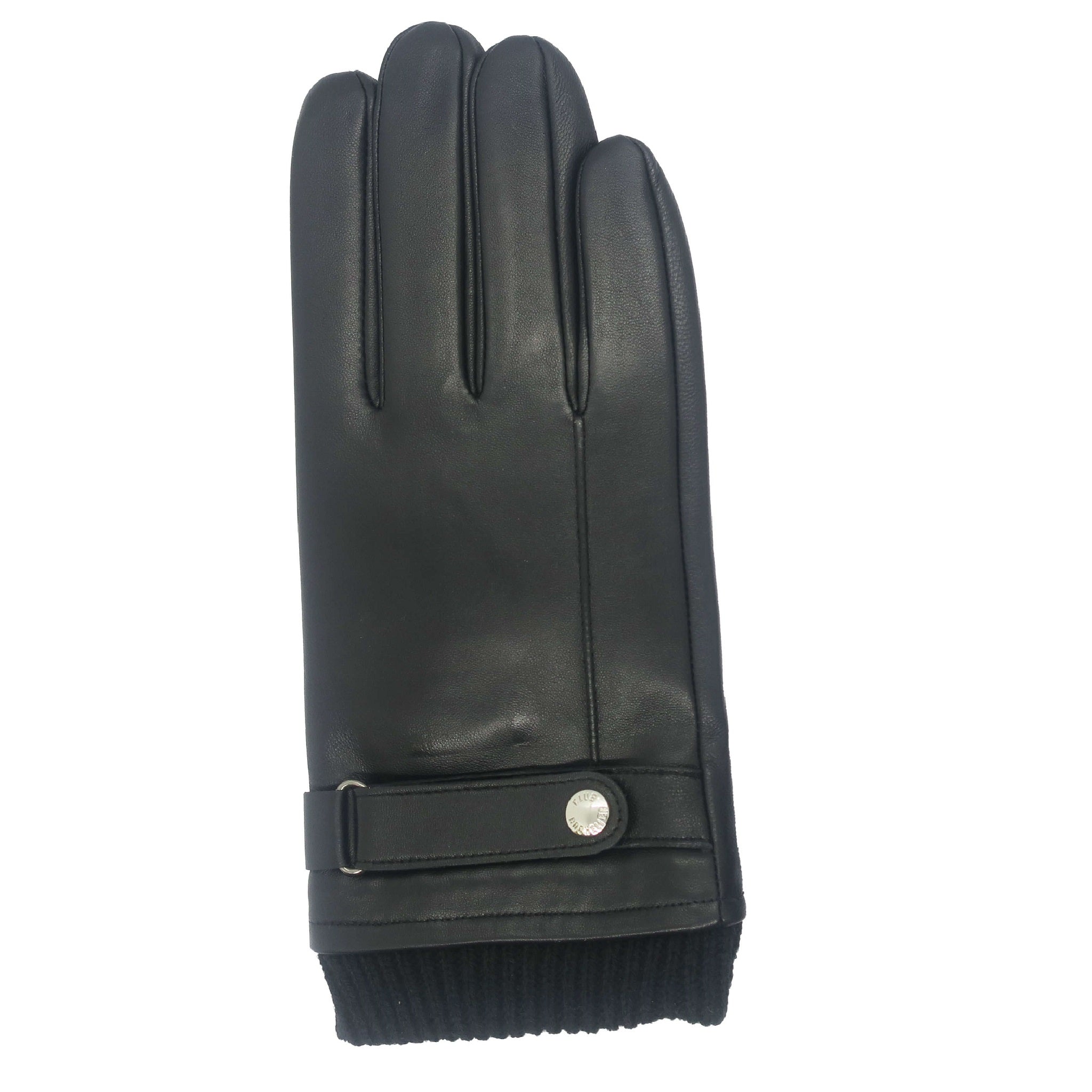 CR Men's - Leather Glove with Belted Strap & Knit Cuff