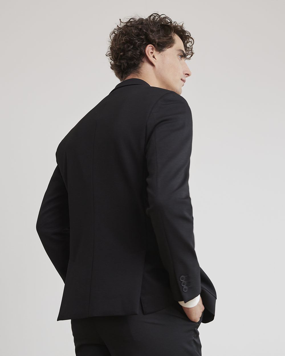Slim-Fit Bi-Stretch Black Blazer