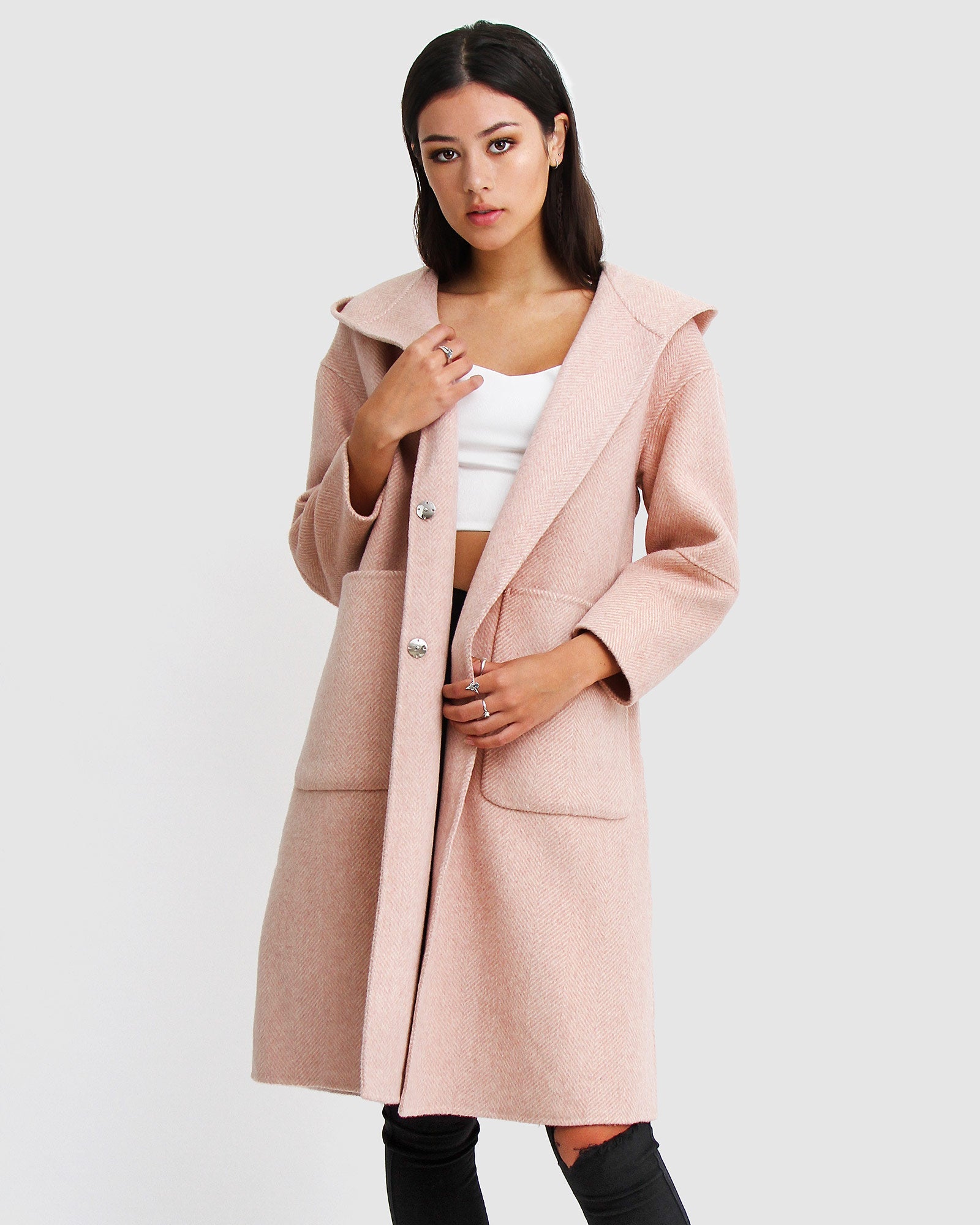 Belle & Bloom Walk This Way Wool Blend Oversized Coat