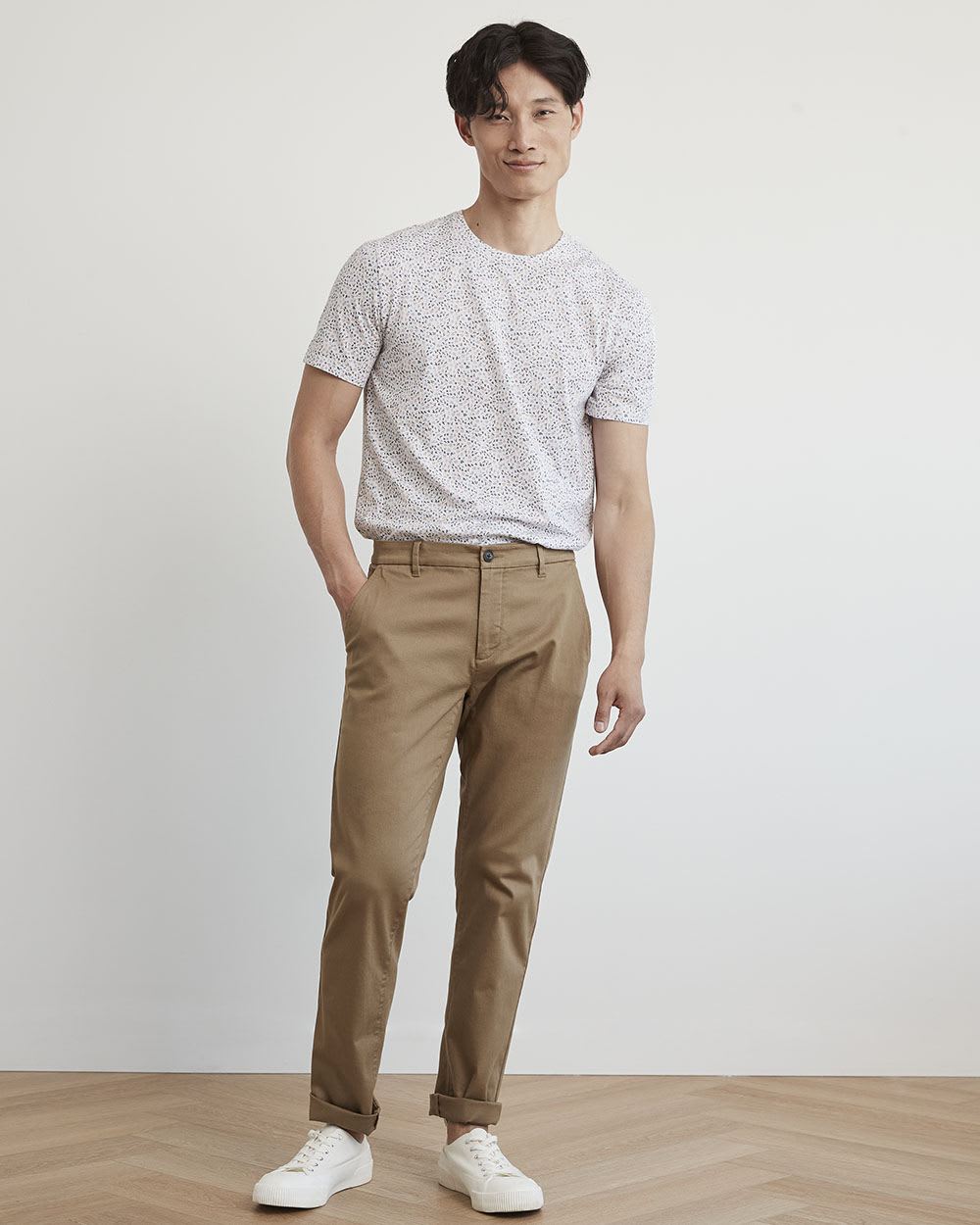 Short-Sleeve Crew-Neck Tee with All-Over Print