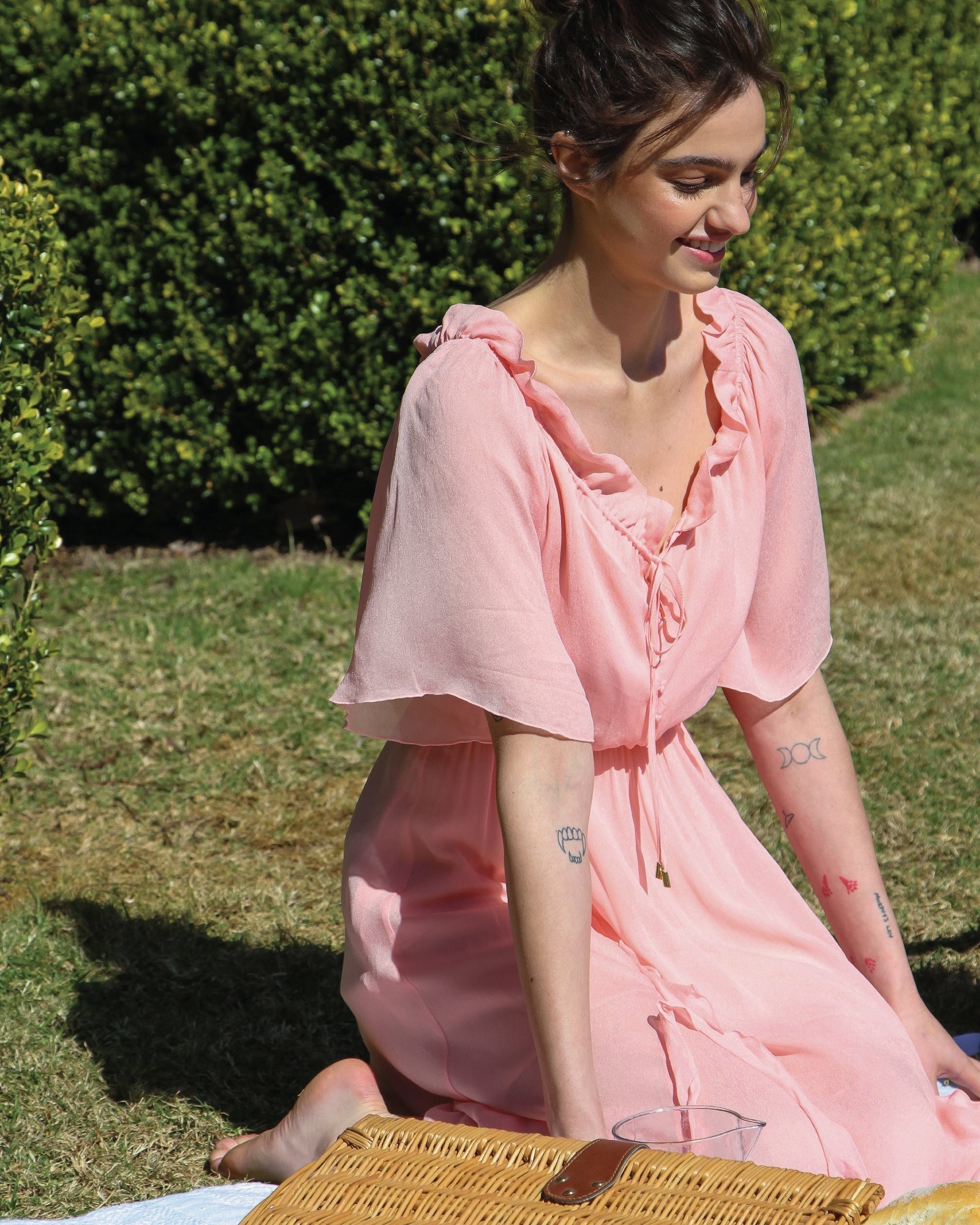 Belle & Bloom Amour Amour Ruffled Midi Dress