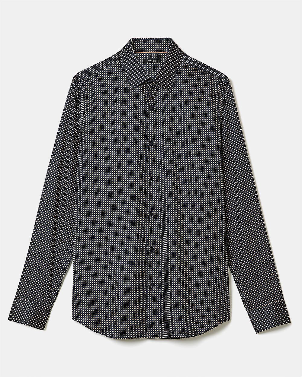 Slim-Fit Dress Shirt with Micro Geo Print