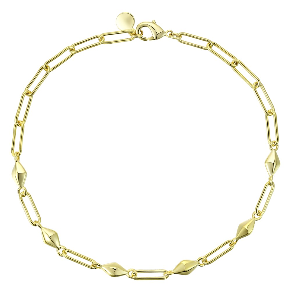 RG 14k Gold Plated Paperclip Chain Bracelet