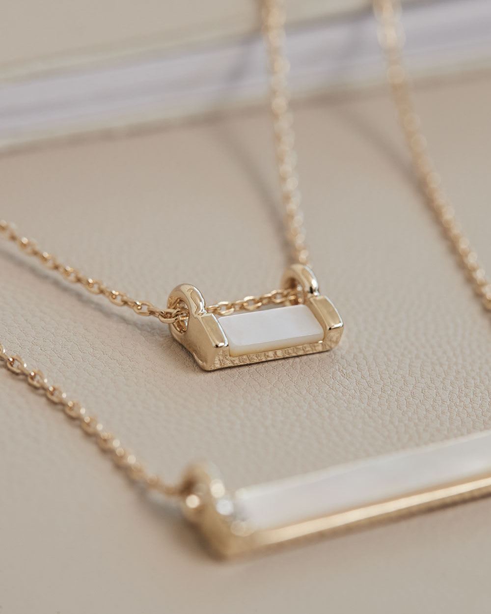 Long Double-Chain Necklace with Horizontal Pendants