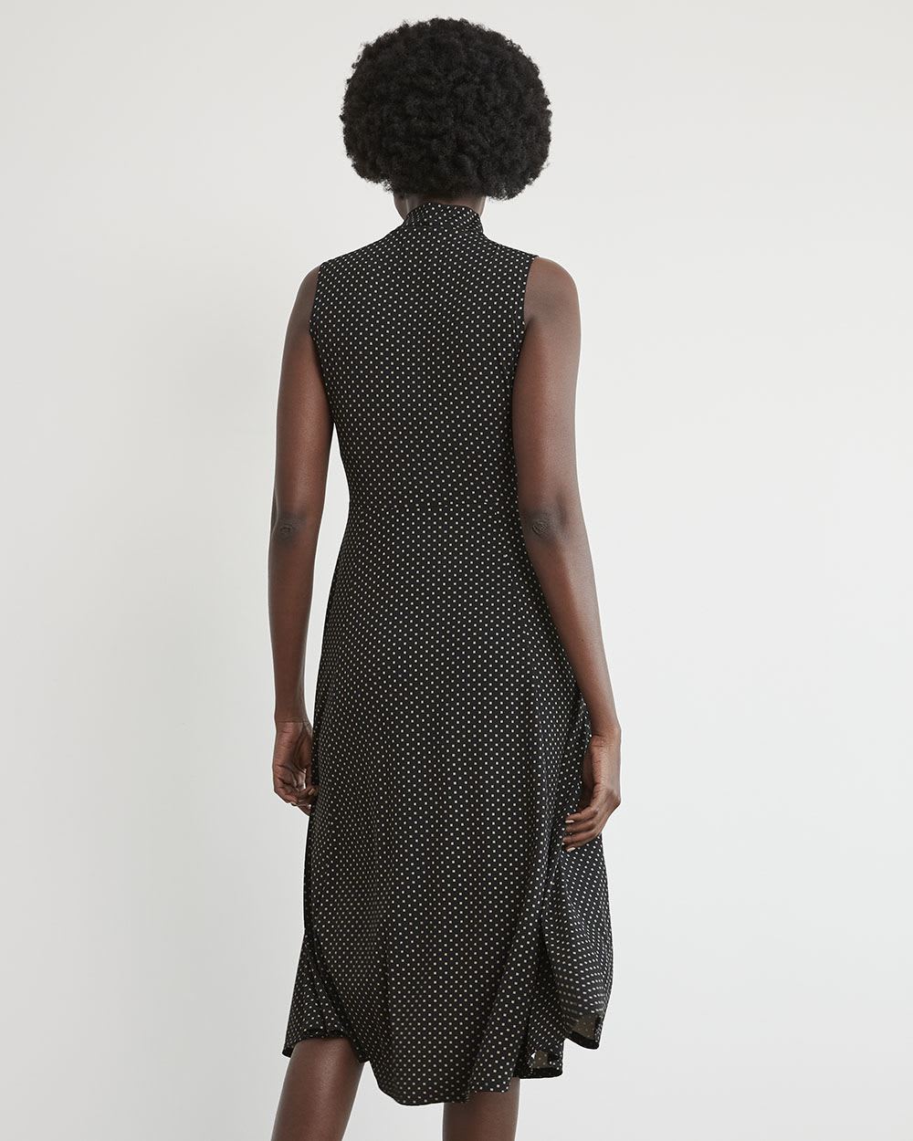 Sleeveless Fit and Flare Dress with Funnel Neckline