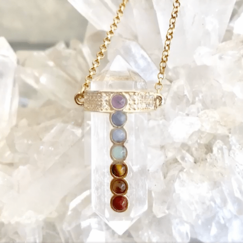 Prism Necklace Quartz Crystal - Handmade Product