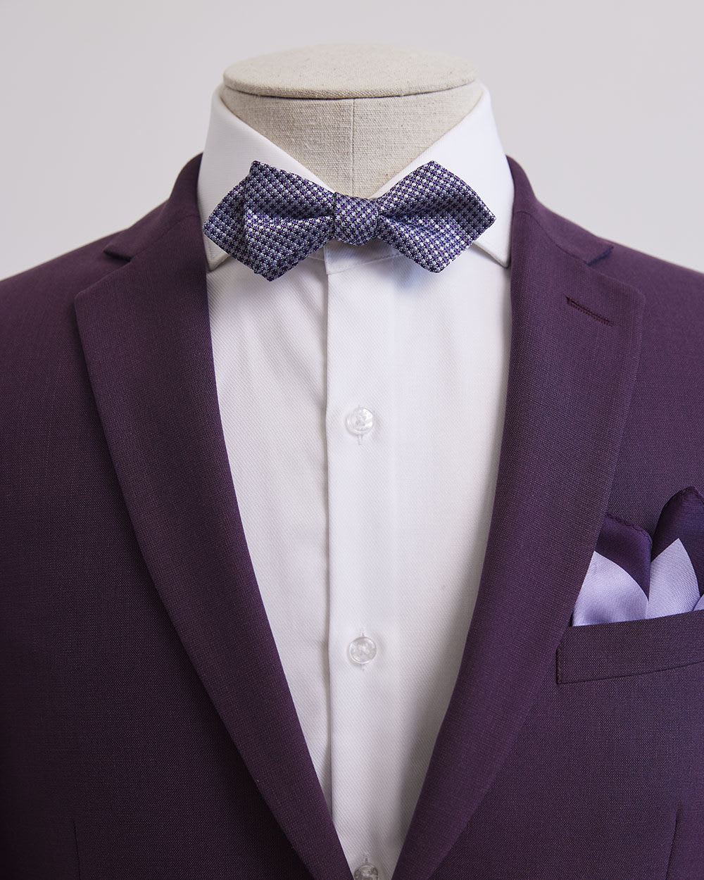 Lavender Bow Tie and Handkerchief - Gift Set
