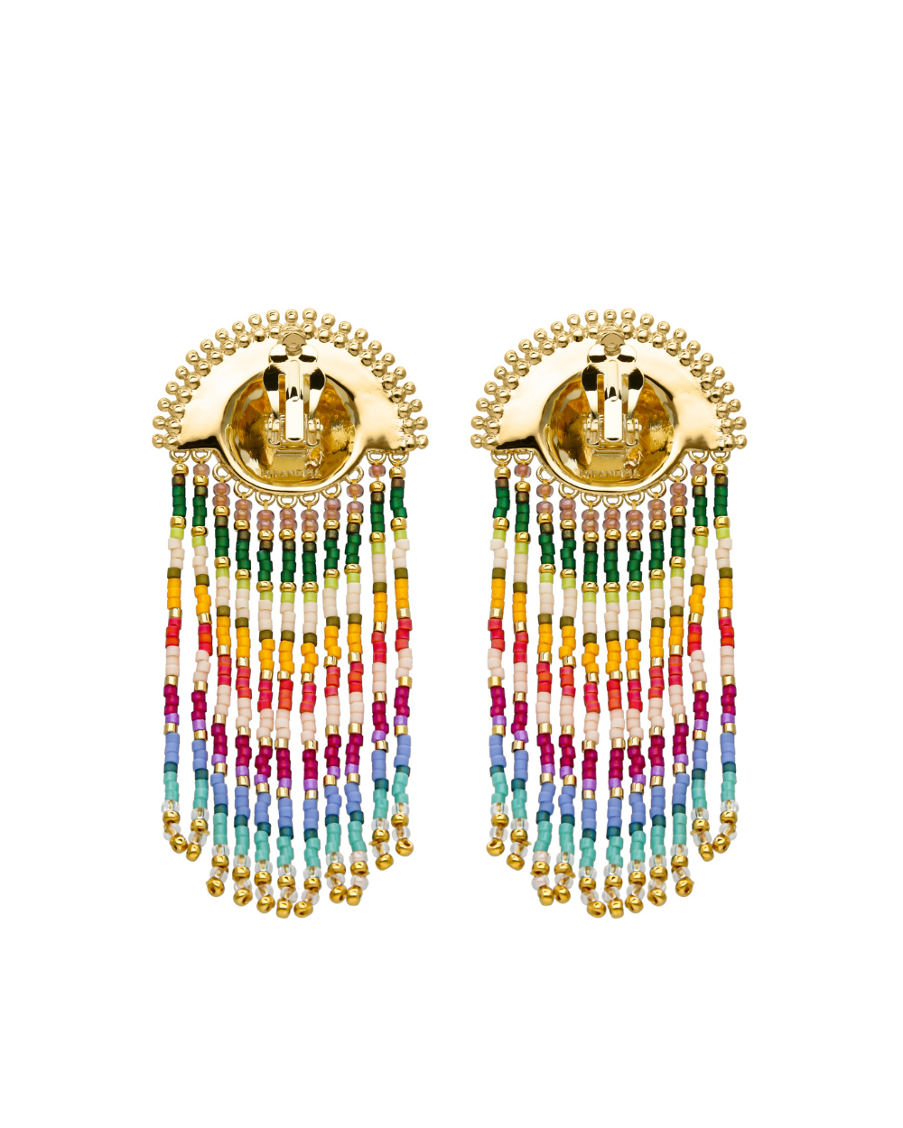 NUEVA Gold & Multicolor Clip Earrings