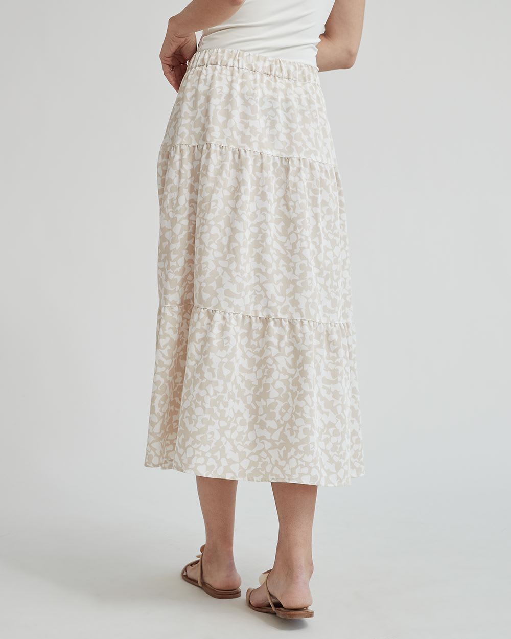 High-Waist Flare Fluid Maxi Skirt